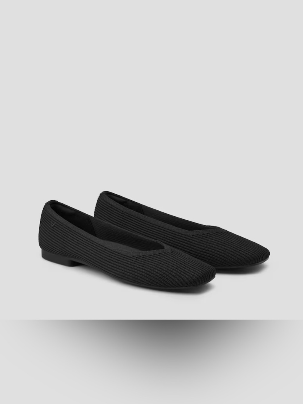 EUC Women's Black Square-Toe V-Cut Flats (Margot 2.0)